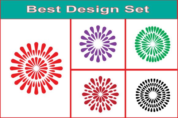 Abstract Radial Flower Burst SVG Set: A Versatile Freebie for Creative Designers
