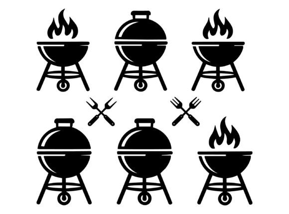 BBQ Grill Icon Set Vector Review for Real Embroidery Projects
