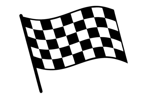 Checkered Flag Waving Silhouette Vector – A Dynamic Graphic for Branding and Freebies