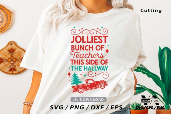 Christmas Jolly Teacher PNG: A Festive Graphic for Creative Sellers