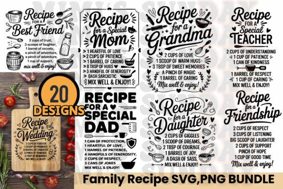 Family Recipe SVG Bundle: A Crafts-Friendly Graphic Design Asset for Content Creators