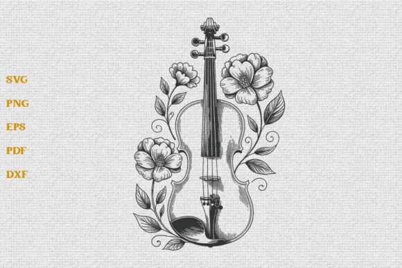 Floral Violin Music Instrument SVG Review: A Designer’s Take