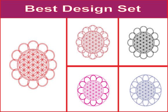 Geometric Lotus Mandala Line Art: A Versatile Graphic for Crafts and Branding