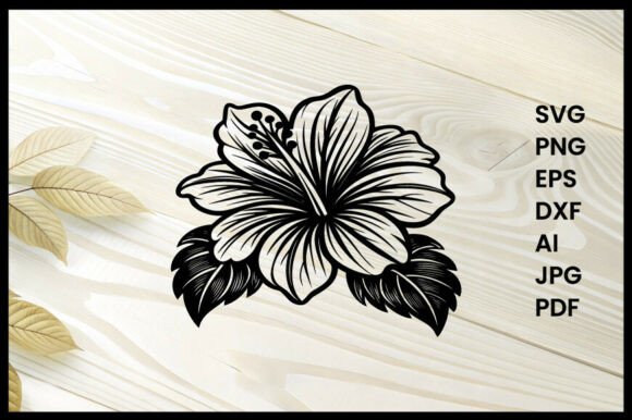 Hibiscus Flower Silhouette Illustration for Crafts and Graphics