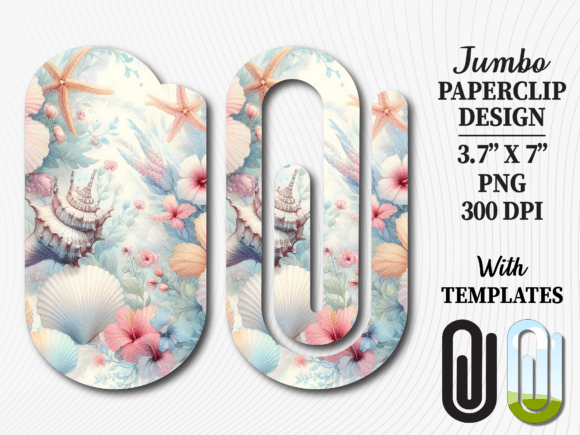 Ocean Shell Mermaid Jumbo Paperclip: A Versatile Graphic Design Asset for Creative Projects