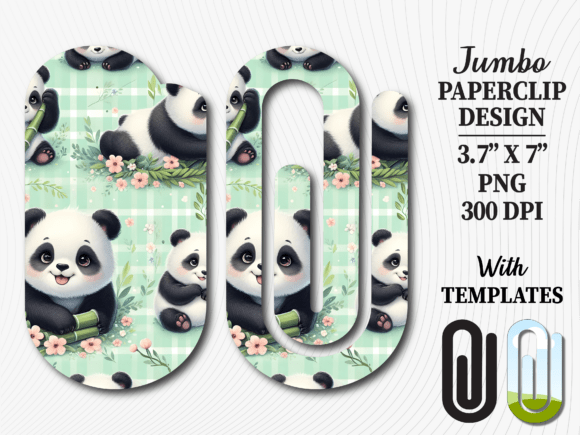 Panda Bear Kawaii Jumbo Paperclip: A Versatile Graphics Asset for Creative Crafts