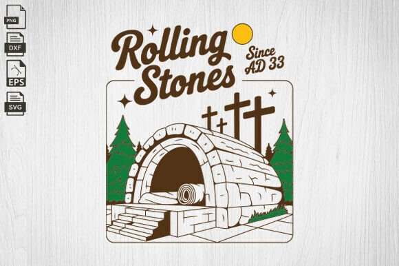 Rolling Christian, Jesus Christ, Faith Graphics for Crafts and Branding