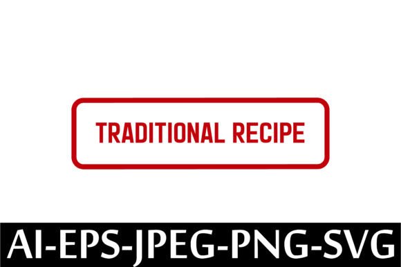 Traditional Recipe Rubber Stamp Design for Graphics and Freebies