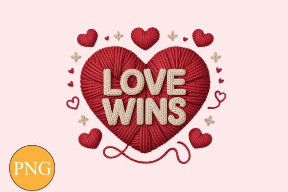 Trendy Faux Yarn Love Wins Heart PNG: A Practical Freebie for Creative Sellers
