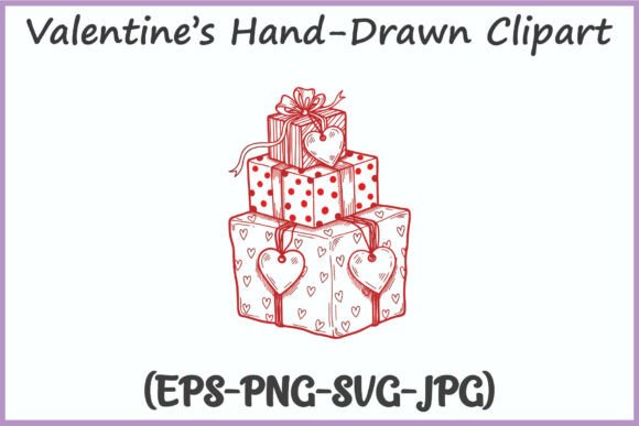 Valentine's Gift Boxes SVG Clipart PNG: A Whimsical Design Asset for Content Creators