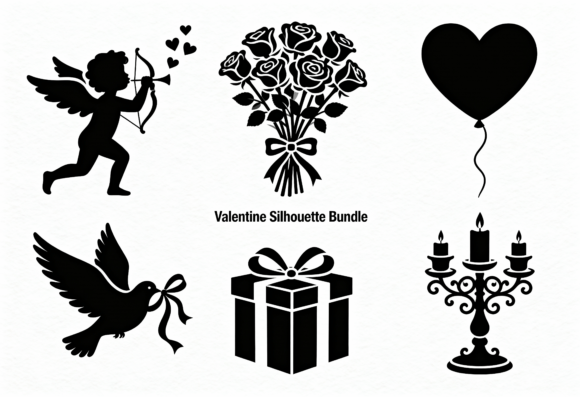 Valentine Silhouette Bundle SVG for Crafts and Graphics