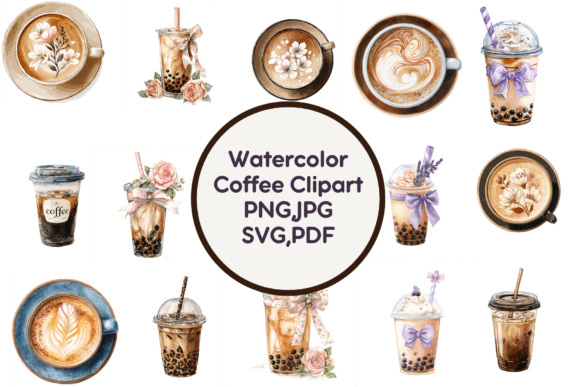 Watercolor Coffee Clipart: A Graphics Freebie for Handmade Creators