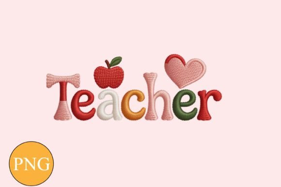Yarn Puff Valentine Teacher Apple PNG: A Freebie Graphic for Handmade Creations